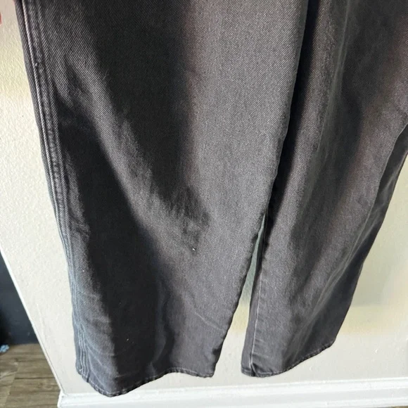 LEVI'S Apron Overalls Black Denim Straight Leg Loose Fit Cotton Size M - Picture 4 of 8